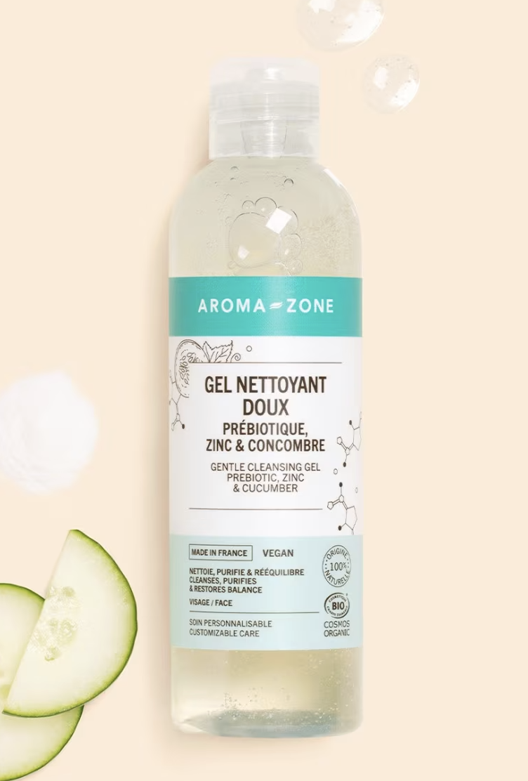Gel nettoyant doux Prébiotique, Zinc & Concombre