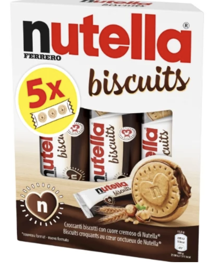 Biscuits nutella en carton